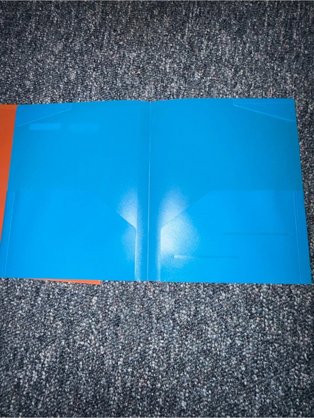 Set of 4 Colorful Plastic Binders - Orange, Blue, Green, Yellow